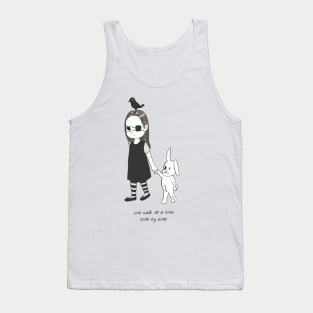 Odd friendship between a girl, rug bunny girl and a crow Tank Top